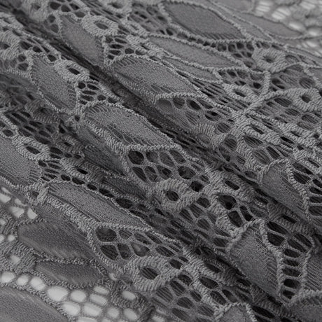 Stretch Lace - Gray Floral - Katerina Collection