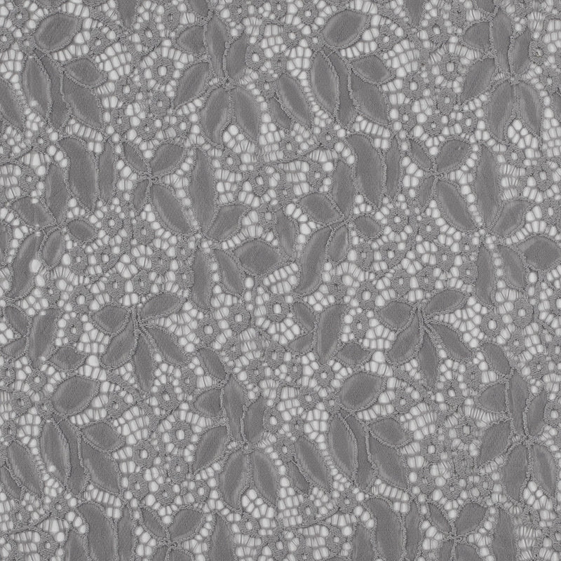 Stretch Lace - Gray Floral - Katerina Collection