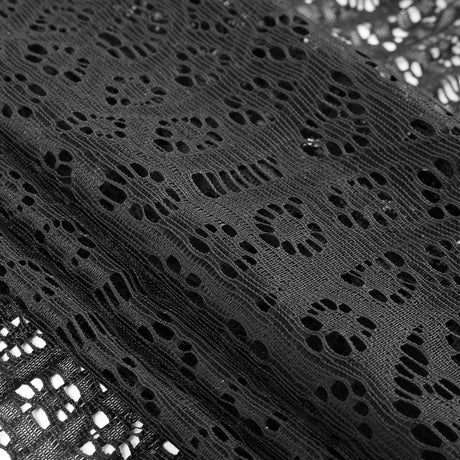 Black Pleated Novelty Lace