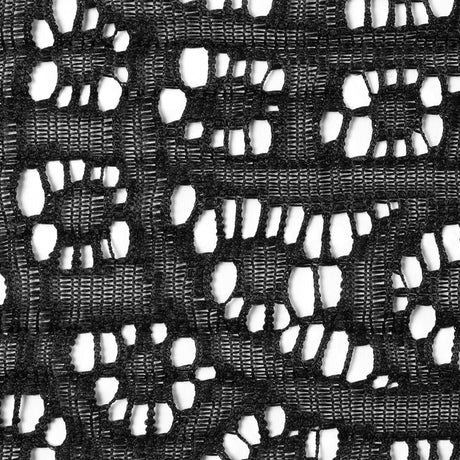 Black Pleated Novelty Lace