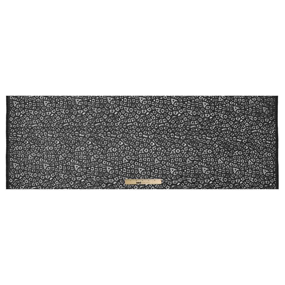 Black Pleated Novelty Lace