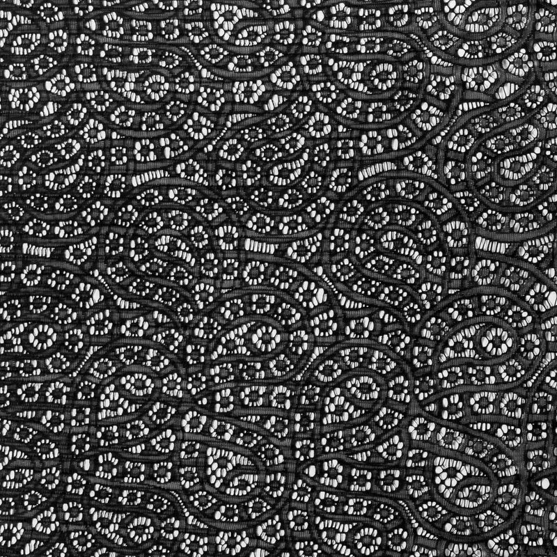 Black Pleated Novelty Lace