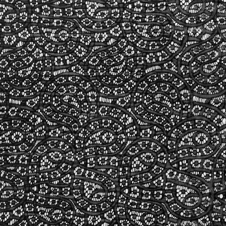 Black Pleated Novelty Lace