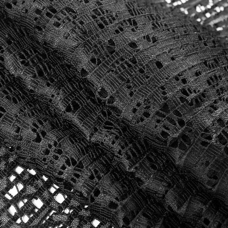 Black Novelty Lace w/ Knife Pleats