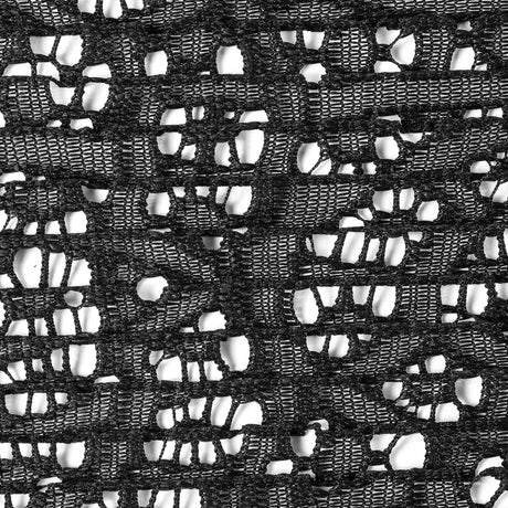 Black Novelty Lace w/ Knife Pleats
