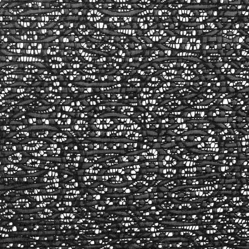 Black Novelty Lace w/ Knife Pleats