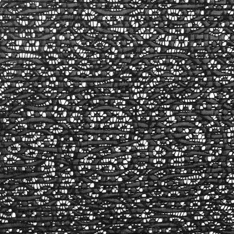 Black Novelty Lace w/ Knife Pleats