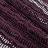 Guipure Lace with Finished Edges - Plum Novelty Stripes