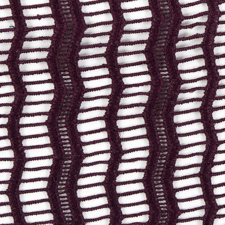 Guipure Lace with Finished Edges - Plum Novelty Stripes