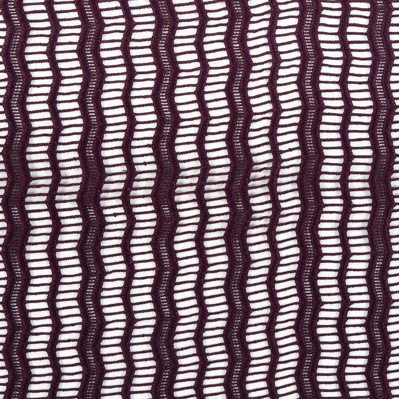 Guipure Lace with Finished Edges - Plum Novelty Stripes