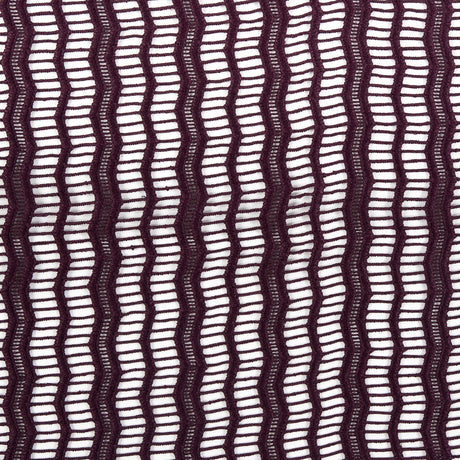 Guipure Lace with Finished Edges - Plum Novelty Stripes