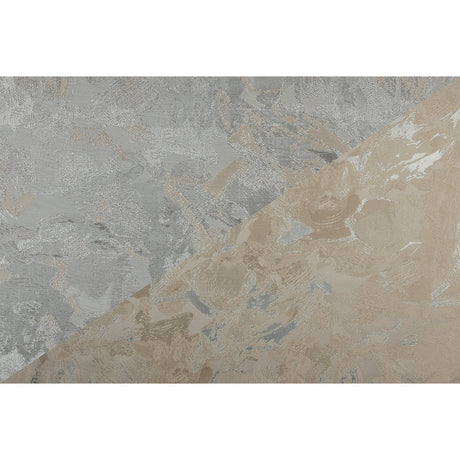 Metallic Silver/Cream Abstract Jacquard/Brocade