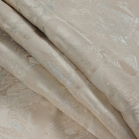 Metallic Silver/Cream Abstract Jacquard/Brocade