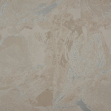 Metallic Silver/Cream Abstract Jacquard/Brocade