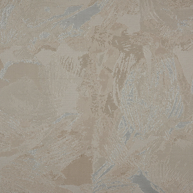 Metallic Silver/Cream Abstract Jacquard/Brocade