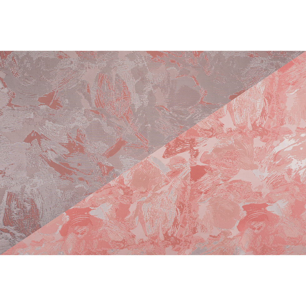 Metallic Silver/Pink Abstract Jacquard/Brocade