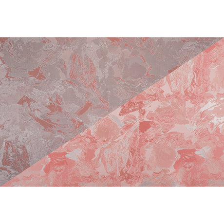 Metallic Silver/Pink Abstract Jacquard/Brocade