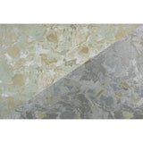 Metallic Silver/Green Abstract Jacquard/Brocade