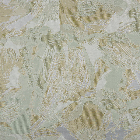 Metallic Silver/Green Abstract Jacquard/Brocade