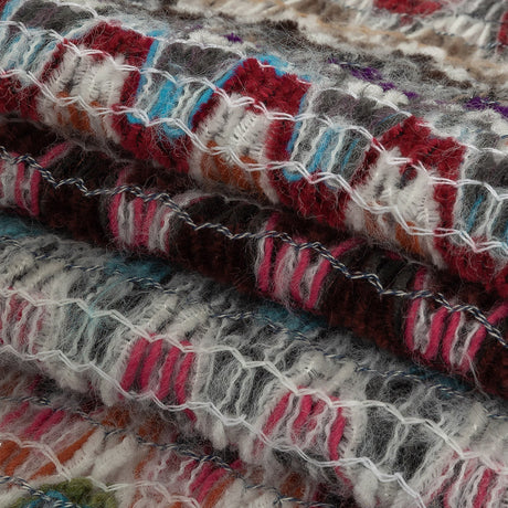Italian Purple, Brown and White Multicolor Soft Flamestitch Wool Knit