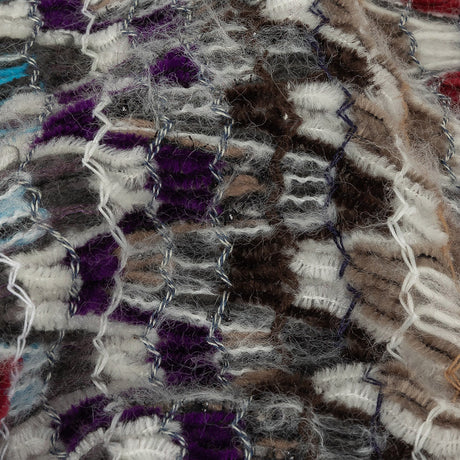 Italian Purple, Brown and White Multicolor Soft Flamestitch Wool Knit