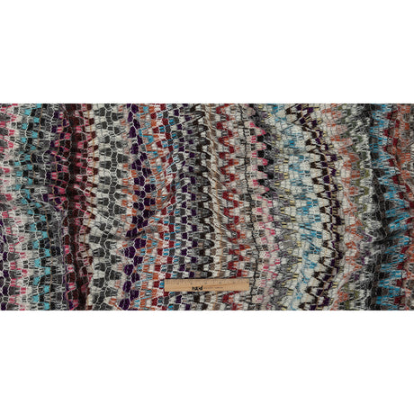Italian Purple, Brown and White Multicolor Soft Flamestitch Wool Knit