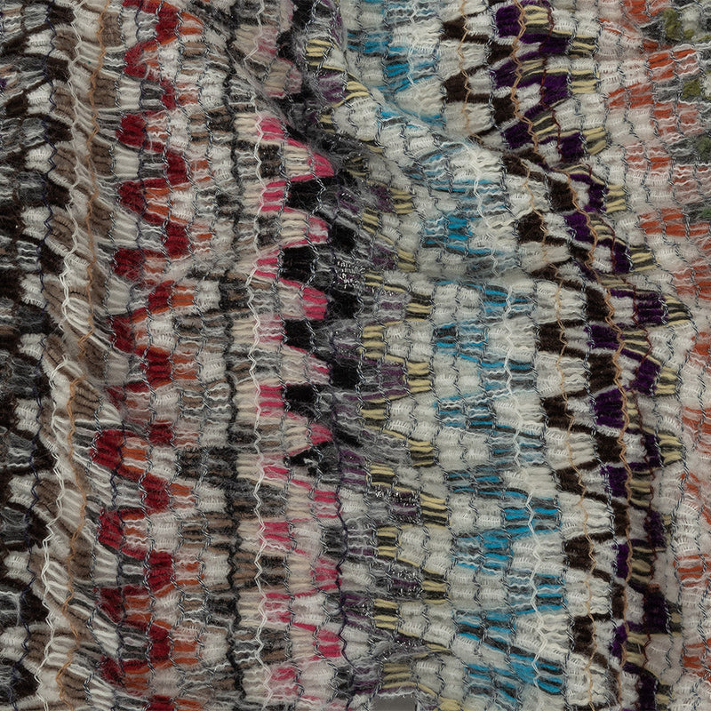 Italian Purple, Brown and White Multicolor Soft Flamestitch Wool Knit