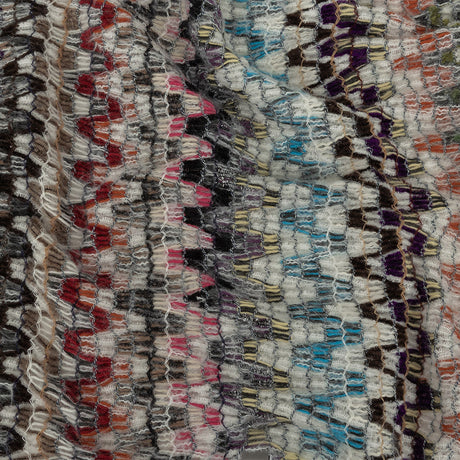 Italian Purple, Brown and White Multicolor Soft Flamestitch Wool Knit