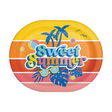 9.25" x 12" 48 Count Summer Sunset Tropical Oval Party Platters