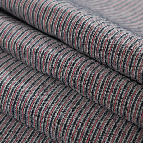 Red/Black/White Raised Stripes on a Stretch Cotton Woven