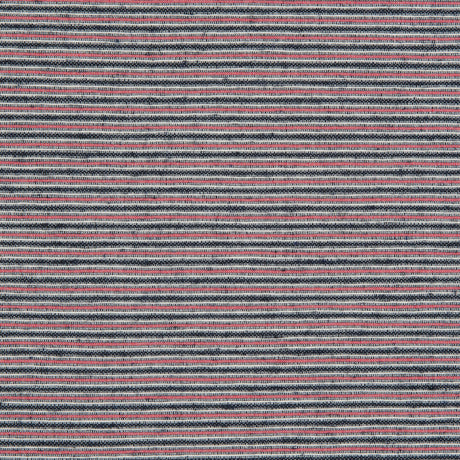 Red/Black/White Raised Stripes on a Stretch Cotton Woven