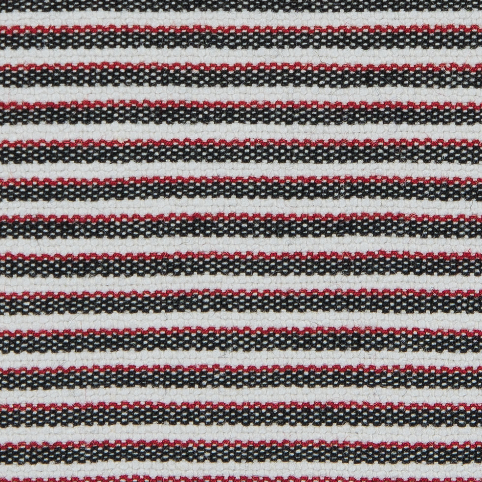Red/Black/White Raised Shadow Stripes on Stretch Cotton Woven
