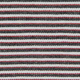 Red/Black/White Raised Shadow Stripes on Stretch Cotton Woven