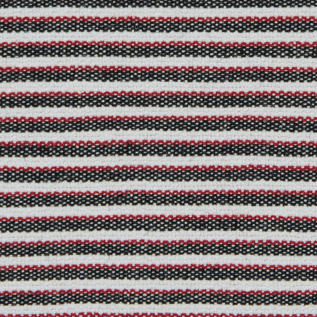 Red/Black/White Raised Shadow Stripes on Stretch Cotton Woven