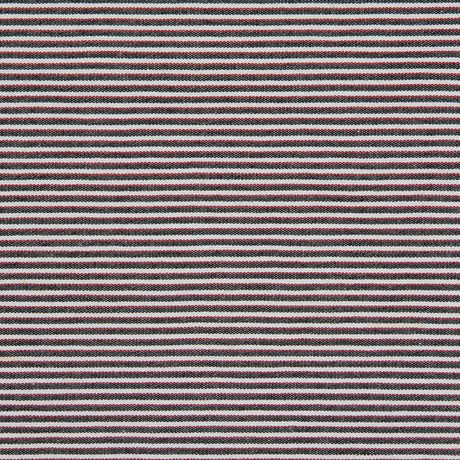 Red/Black/White Raised Shadow Stripes on Stretch Cotton Woven