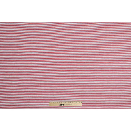 Red/Blue/White Raised Shadow Stripes on Stretch Cotton Woven