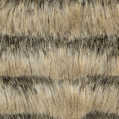 Beige/Gray Striped Faux Fur