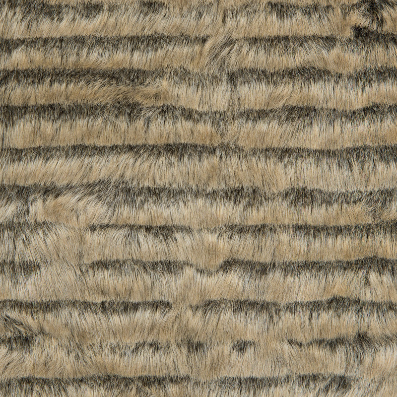 Beige/Gray Striped Faux Fur