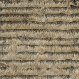 Beige/Gray Striped Faux Fur