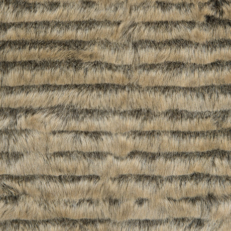 Beige/Gray Striped Faux Fur
