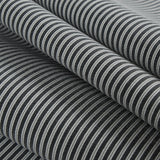 Black/White/Gray Striped Stretch Cotton Woven