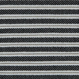 Black/White/Gray Striped Stretch Cotton Woven