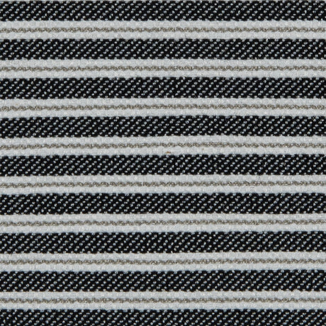 Black/White/Gray Striped Stretch Cotton Woven