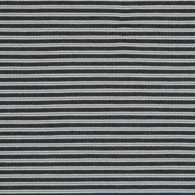Black/White/Gray Striped Stretch Cotton Woven