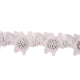 Gray 3D Floral Lace Trim - 3.5"