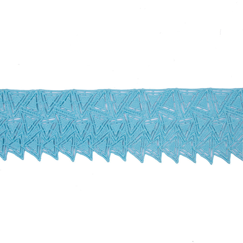 Light Turquoise Geometric Venise Lace Trim - 3.25"