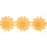 Yellow 3D Floral Lace Trim - 3.75"