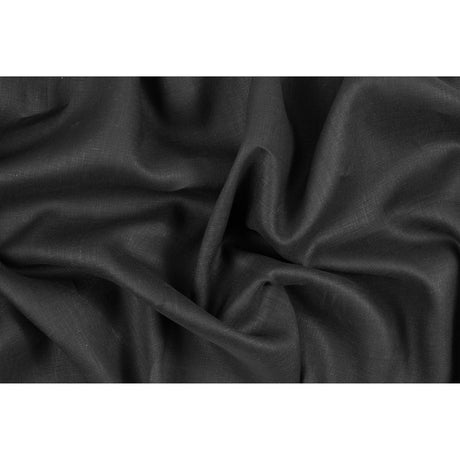 Medium Weight Linen Woven - Black - Grasmere Collection