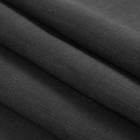 Medium Weight Linen Woven - Black - Grasmere Collection