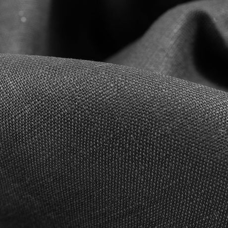 Medium Weight Linen Woven - Black - Grasmere Collection